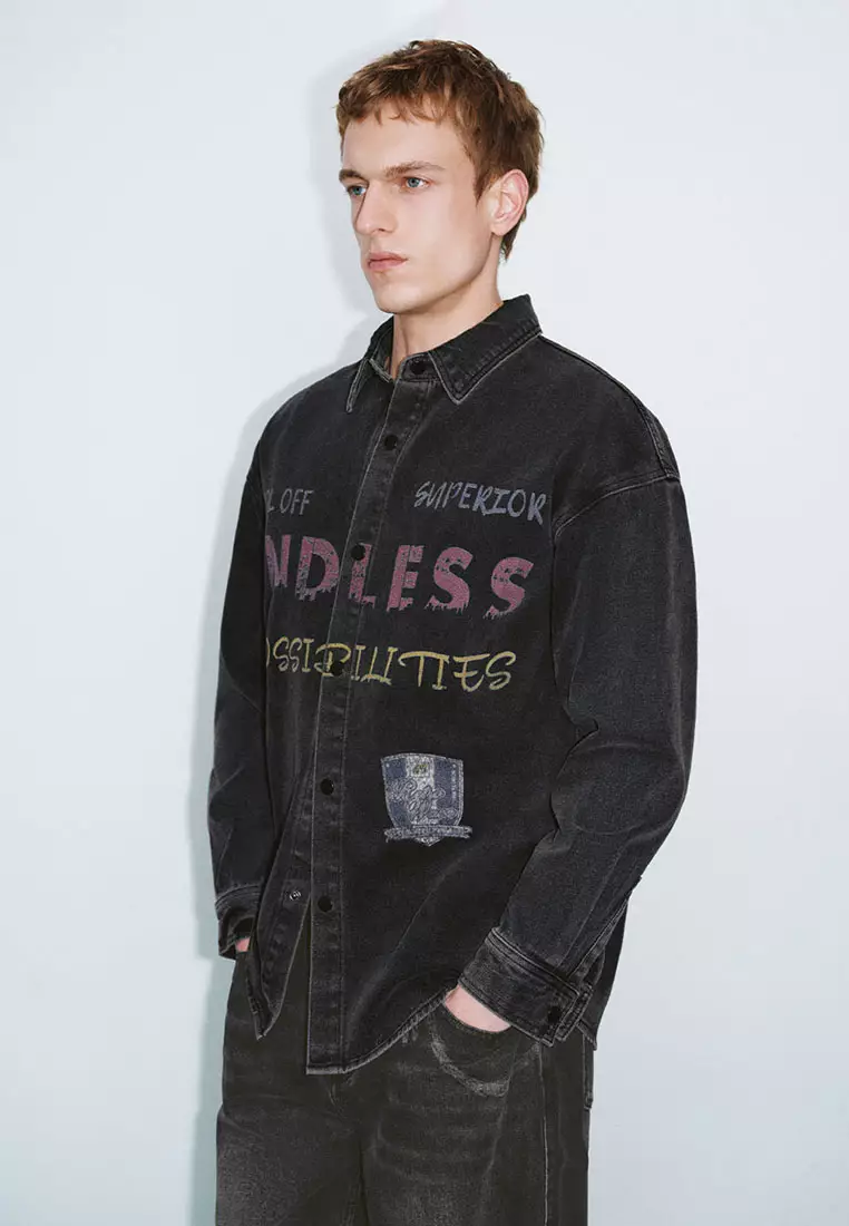 50% OFF URBAN REVIVO Loose Denim Shirts
