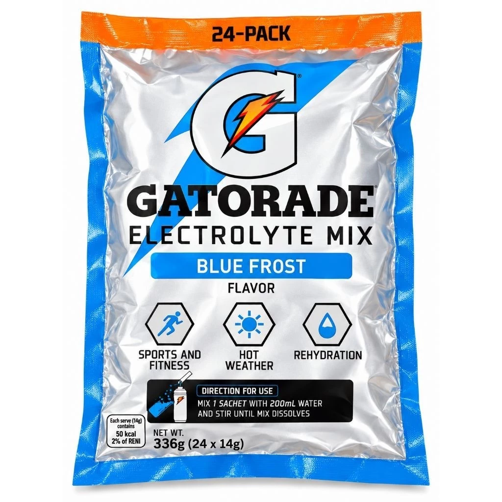 22% OFF Gatorade Powder Blue Frost Electrolyte Hydration Drink Mix 24 Sachets x 14g Sports Drink