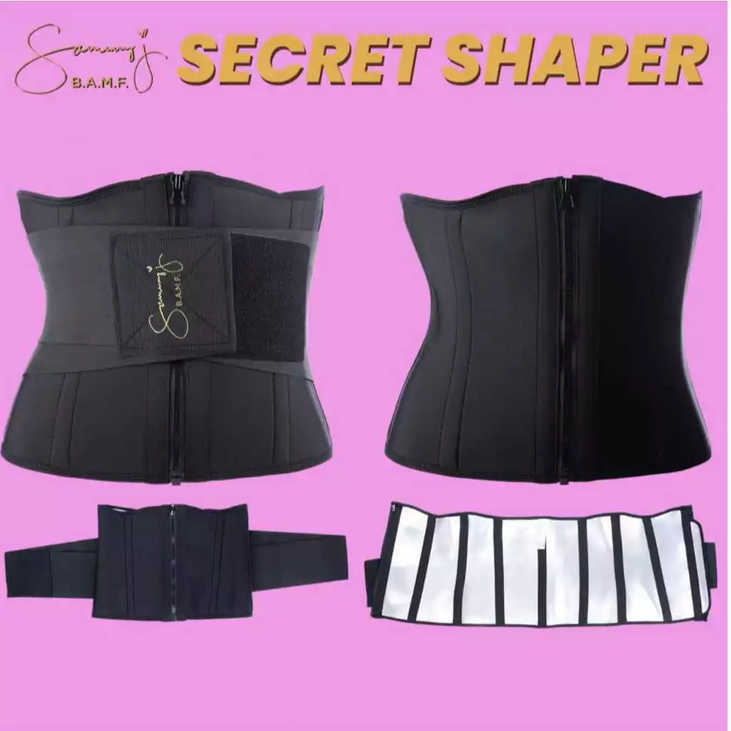 67% OFF 2 IN 1 SAMMY J SECRET BELT SAUNA SUIT WITH ZIPPER WAIST TRAINER WOMEN AND MEN SLIMMING BELT CORSET