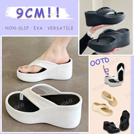 69% OFF Wedges Slippers For Woman Fashion Thick Bottom Flip-Flops Non-slip Comfortable