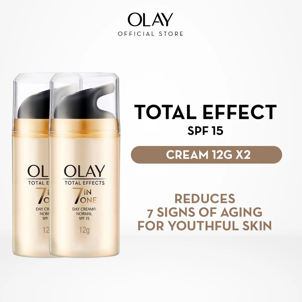 15% OFF Olay Total Effects 7 Benefits Cream Moisturizer Normal SPF 15 UV Protection 12G Duo
