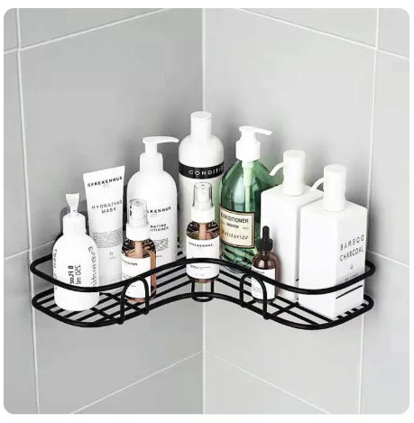 38% OFF Toilet Organizer Kitchen Rack NO Rust Bathroom Corner Storage Hanging Shelf Rack traceless Wall-mounted Bathroom Accessories Set