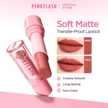 79% OFF PINKFLASH Matte 12H Lock Color Lipstick Kissproof Waterproof Long-Lasting #LovingHeart
