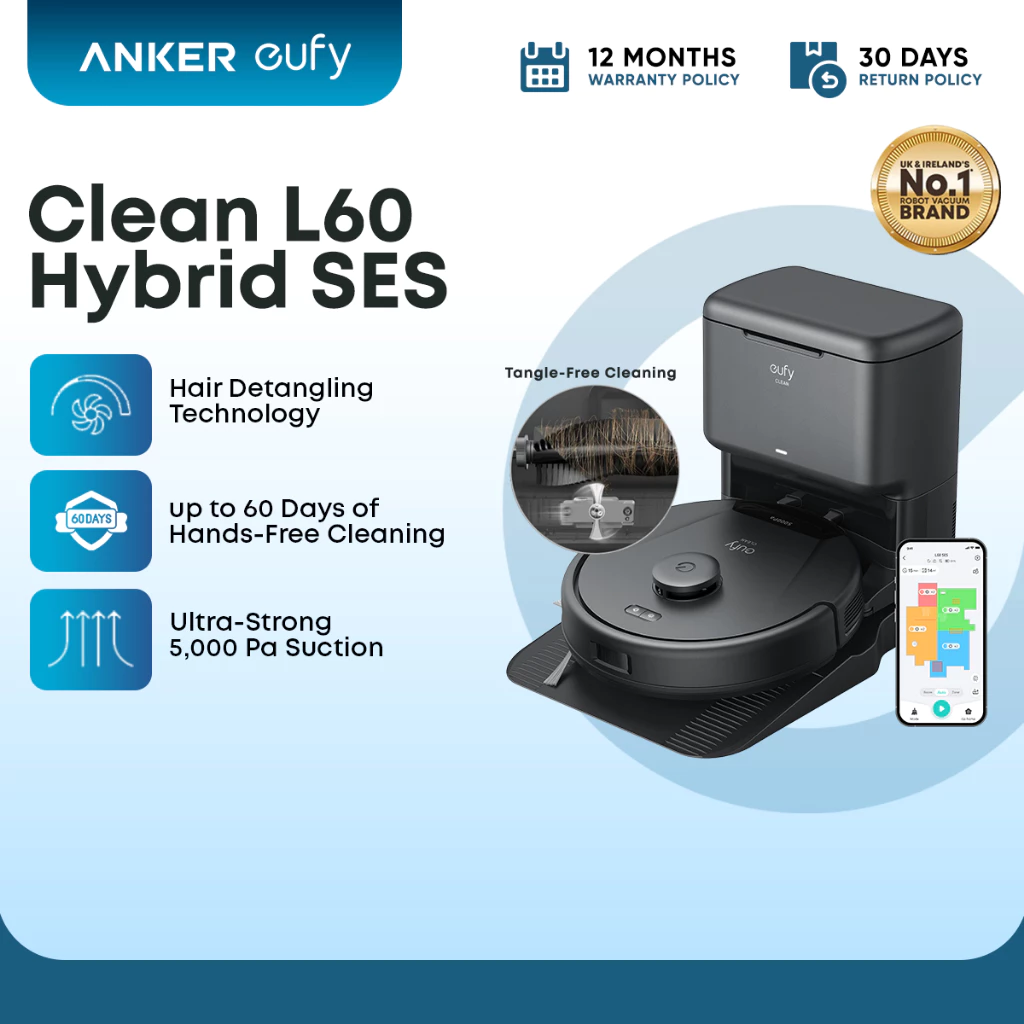 40% OFF Anker eufy L60 Robot Vacuum with Self Empty Station, Hair Detangling Technology