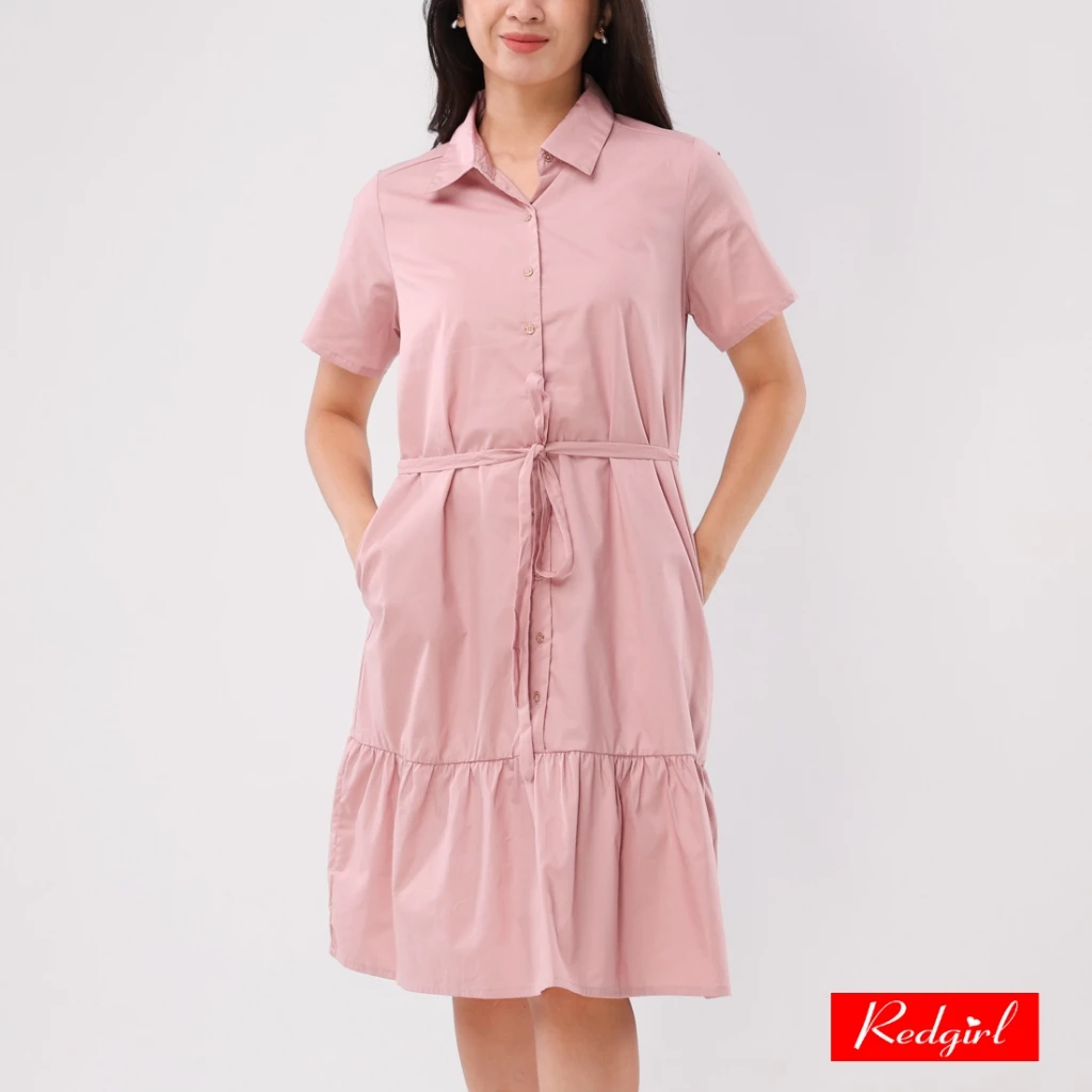 38% OFF Redgirl Cotton Poplin Short Sleeves Dress RLT08-1940 [Dress for woman]