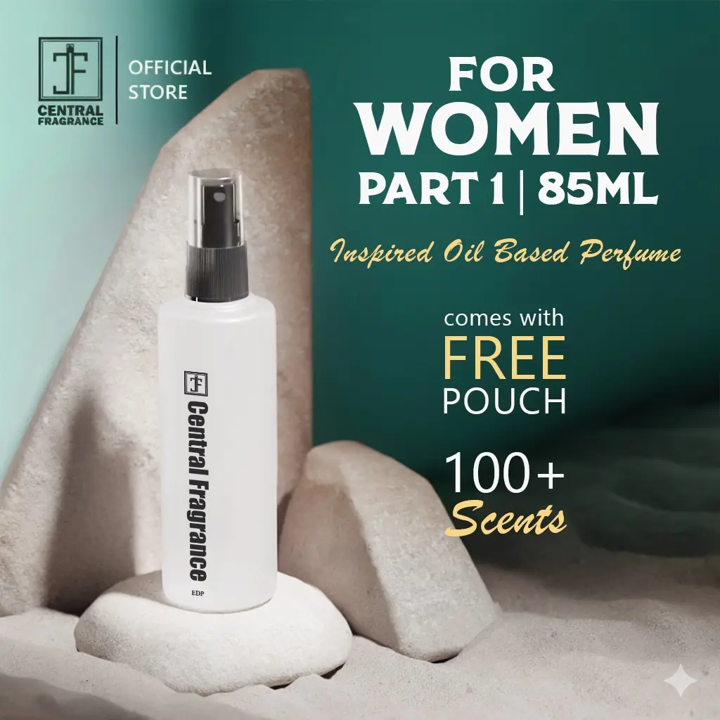 15% OFF CENTRAL FRAGRANCE 85ml Oil Based Perfume for Women Eau De Parfum Long Lasting Captivating Scent Comes with Free Pouch 100+ Scents