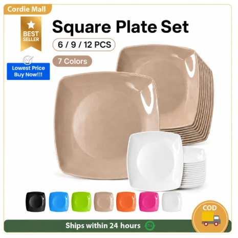 80% OFF 12Pcs/Set 8 inches Unbreakable Non Grease Plastic Dinner or Dessert Plate-#1225