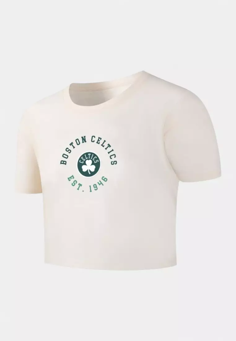 50% OFF Boston Celtics Crop Top for Women Pastel Slam Collection Cropped T-Shirt