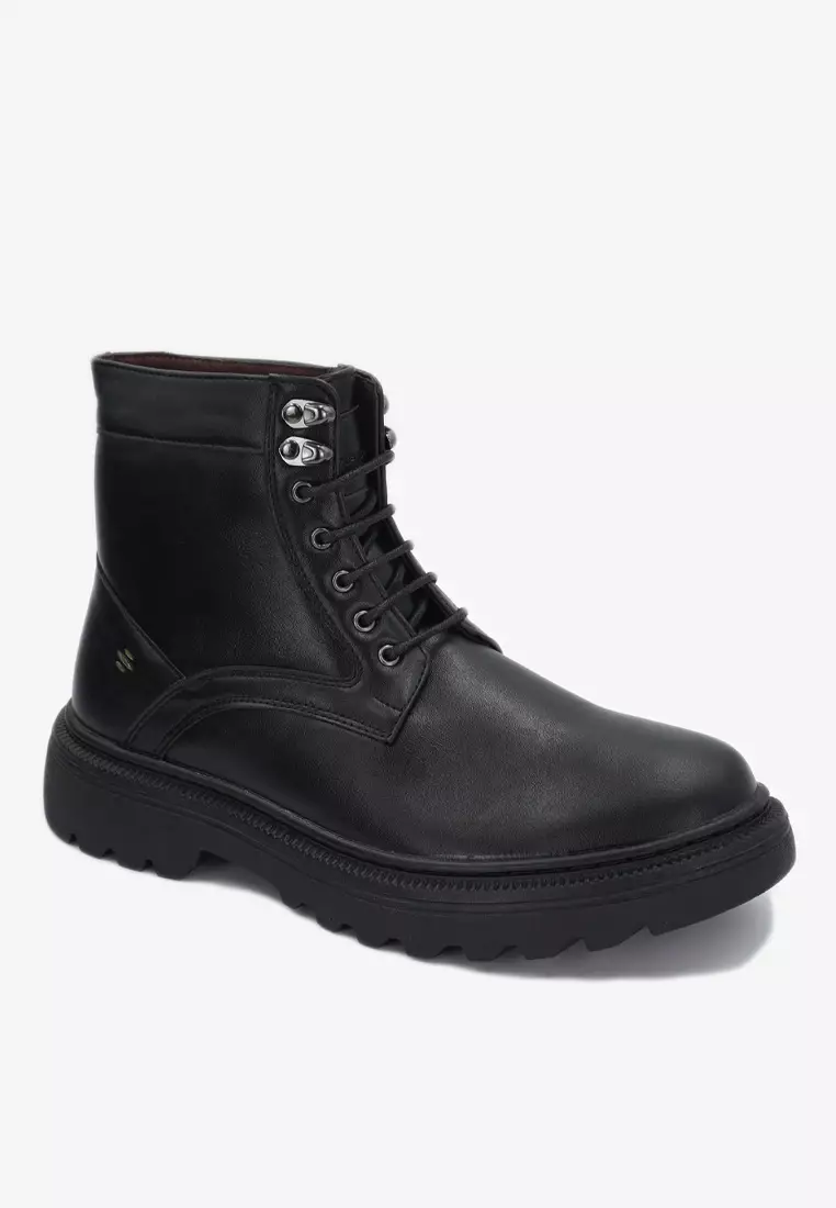 68% OFF Dr. Cardin Dr Cardin Men Pillow Foam Faux Leather Lace-Up Boot Shoe TBP-6857
