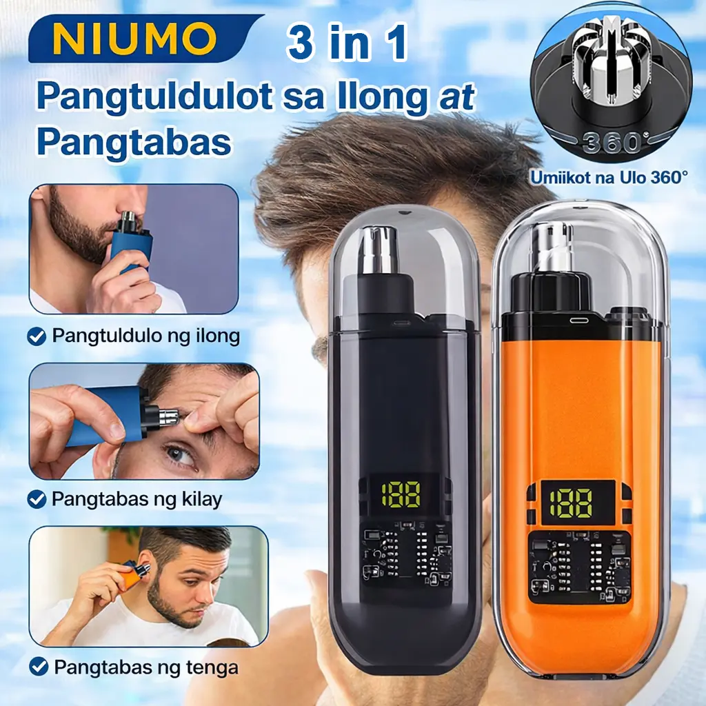 59% OFF NIUMO Electric Nose Hair Trimmer (Unisex) – Walang Sakit & Safe – Waterproof Easy Clean – USB Rechargeable (150mAh) – Perfect Pang-Regalo sa Lalaki/Babae – SALE/PayDay Promo Ready!
