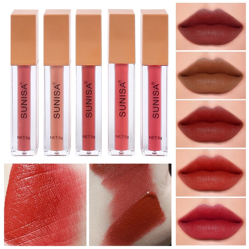 29% OFF SUNISA Matte Lip Gloss Non Stick Cup Lasting Color Will Not Fade Lip Stick