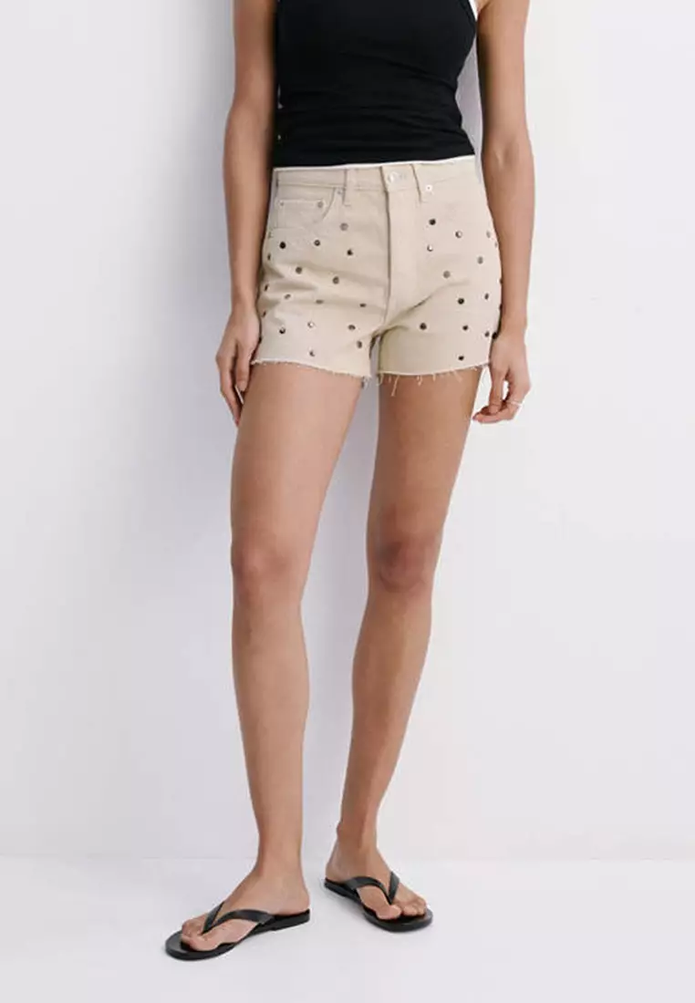 20% OFF Mango Studded Denim Shorts