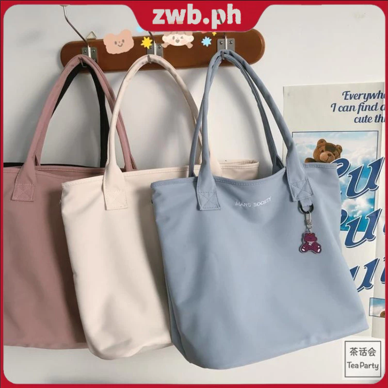 40% OFF Korean Fashion Women's Tote Bag with Zipper Pocket and Soft Handle 403 - Casual Style