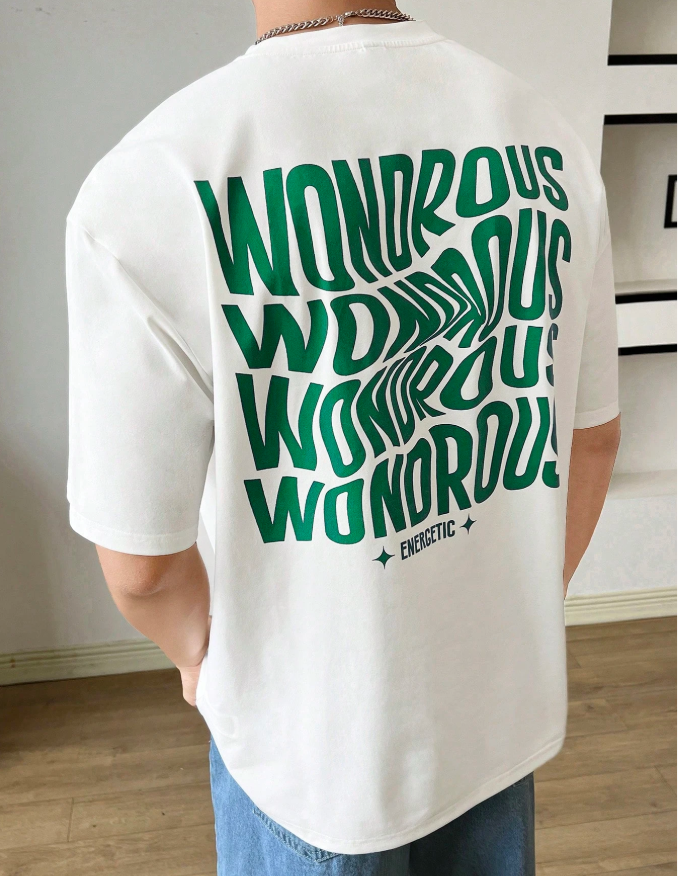 23% OFF SWAVVY Men's Casual Simple Letter Print Short Sleeve T-Shirt, Summer, Couple Things