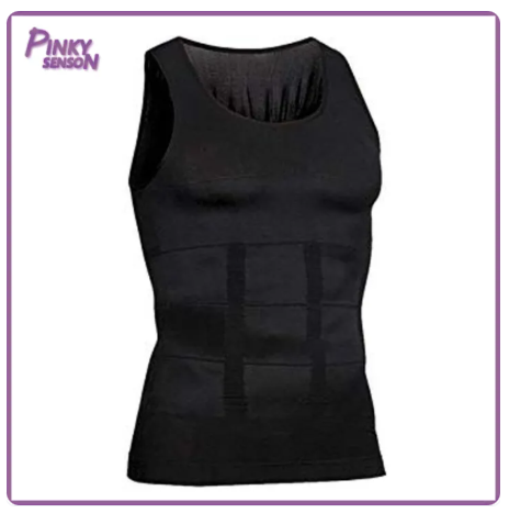 35% OFF Men Shapewear Vest Compression Slimming Tummy Control Sleeveless Elastic Soft Sweat Absorption Breathable Solid Color Men Gym Tank Top