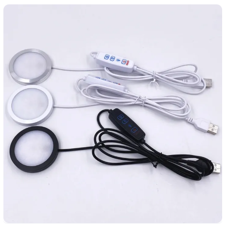 36% OFF Ultrathin 8mm USB 5V 3W Dimmable Spotlight Surface Mounted Mini LED Circular Simple Ceiling Light Exhibition Cabinet Lamp