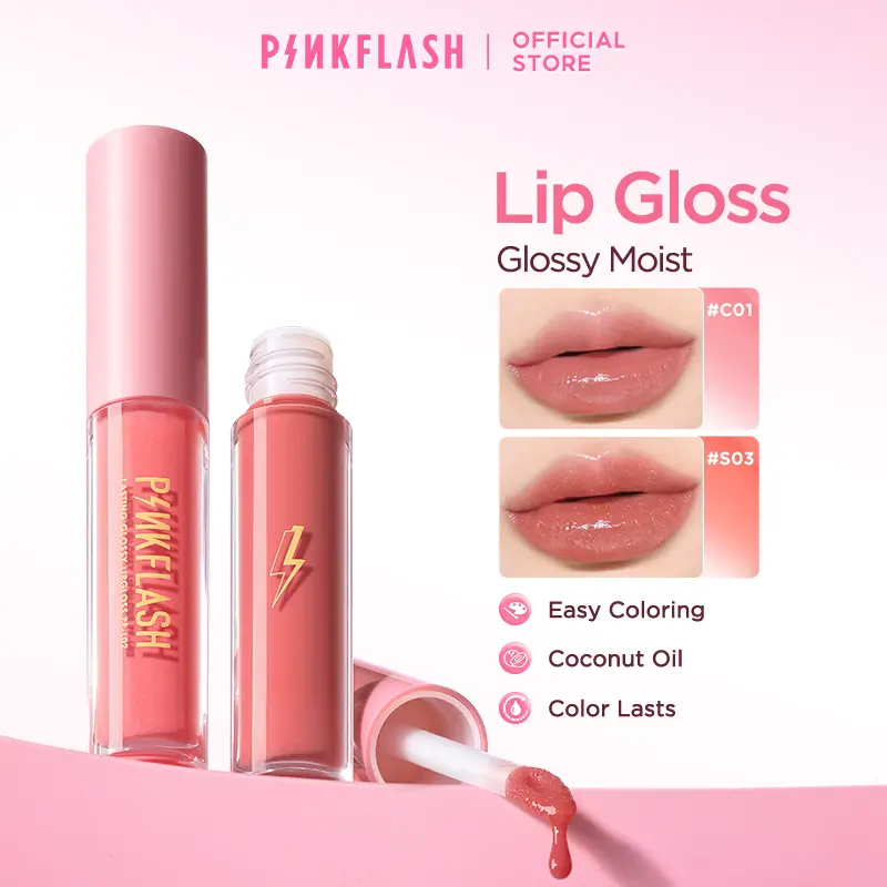 85% OFF PINKFLASH Moisturizing High Shine & Shimmer Glossy Long Lasting Waterproof Not Dry Plumping Lip Gloss liptint 1pcs Lipstick Makeup