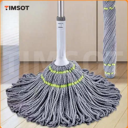 89% OFF TIMSOT Self Wringing Mop Magic Tornado swob Indoor Quick Dry Easy Spin Mop Floor Tile Cleaning Household Cloth Wet Tool