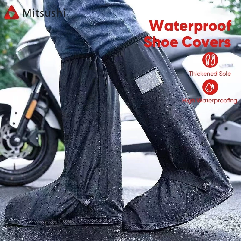 55% OFF Mitsushi Thickened Waterproof Rain Boots Anti -Slip And Wear -Resistant Zipper Shoe Cover
