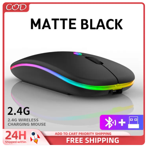 70% OFF 【𝐃𝐮𝐚𝐥 𝐌𝐨𝐝𝐞】Wireless Bluetooth Mouse Rechargeable Mouse with Backlit Bluetooth 5.1/USB 2.4GHz LED Silent Mouse for PC Laptop Tablet MacBook iPad