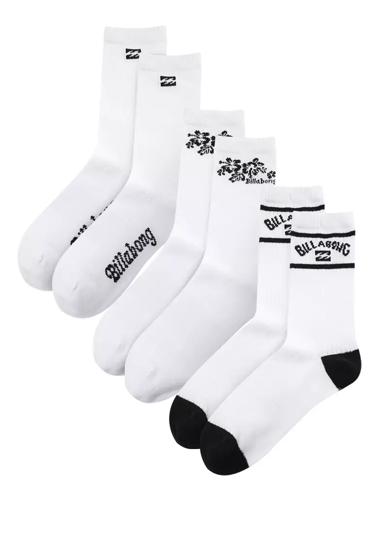 57% OFF Billabong Good Times Socks 3 Pack Socks
