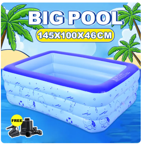 46% OFF Blue swimming pool for kids water toys inflatable pool with air pump thick material family size swimming pool