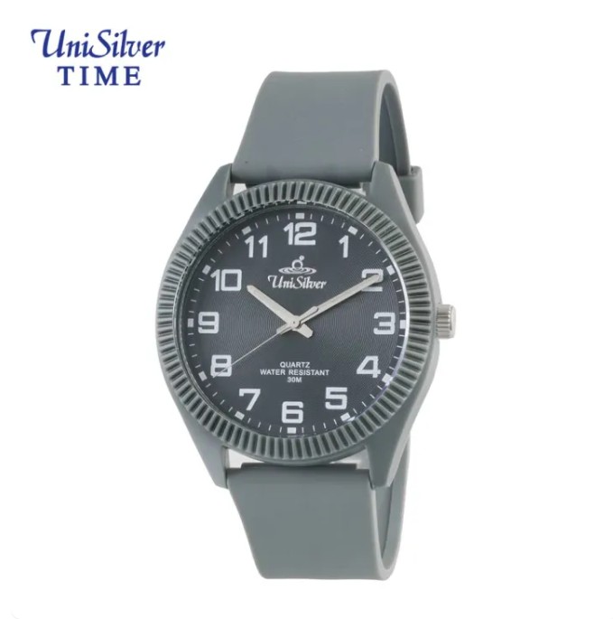 62%OFF UniSilver TIME Men's Gray Analog Rubber Watch KW4409-1006