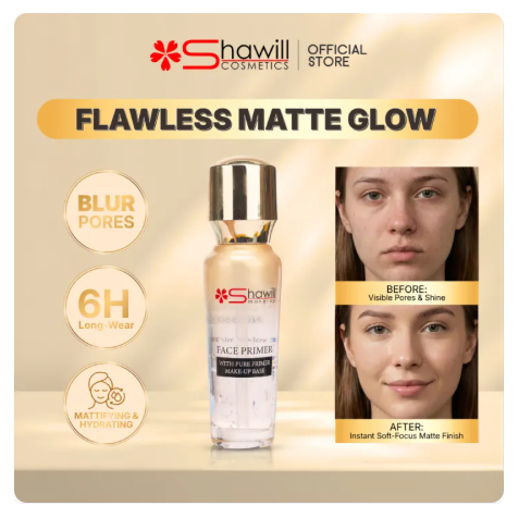 73% OFF Shawill 6H Long Wearing Primer Face Makeup Base Natural Finish Pre Makeup Moisturizing 40ml Invisible Pore Soft Focus Primer S5009【FDA】