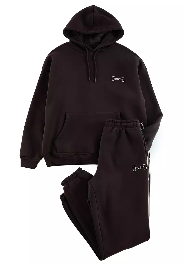 75% OFF Oversize Embroidery Tracksuit Set