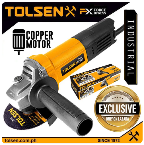 56% OFF Tolsen Industrial Grade Angle Grinder 4" w/ 4 Free Accessories [ONLINE EXCLUSIVE] (710W | 760W) Copper Motor