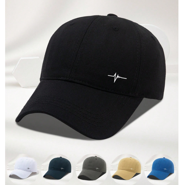 11% OFF 1pc Men's Black Multi-Color Casual Stylish Outdoor Sunscreen Baseball Cap, Adjustable Size, Printed With Small Icon, Personalized Baseball Cap, Dad Hat, Suitable For Daily Matching, Versatile Use. Hat, Men's Gift,