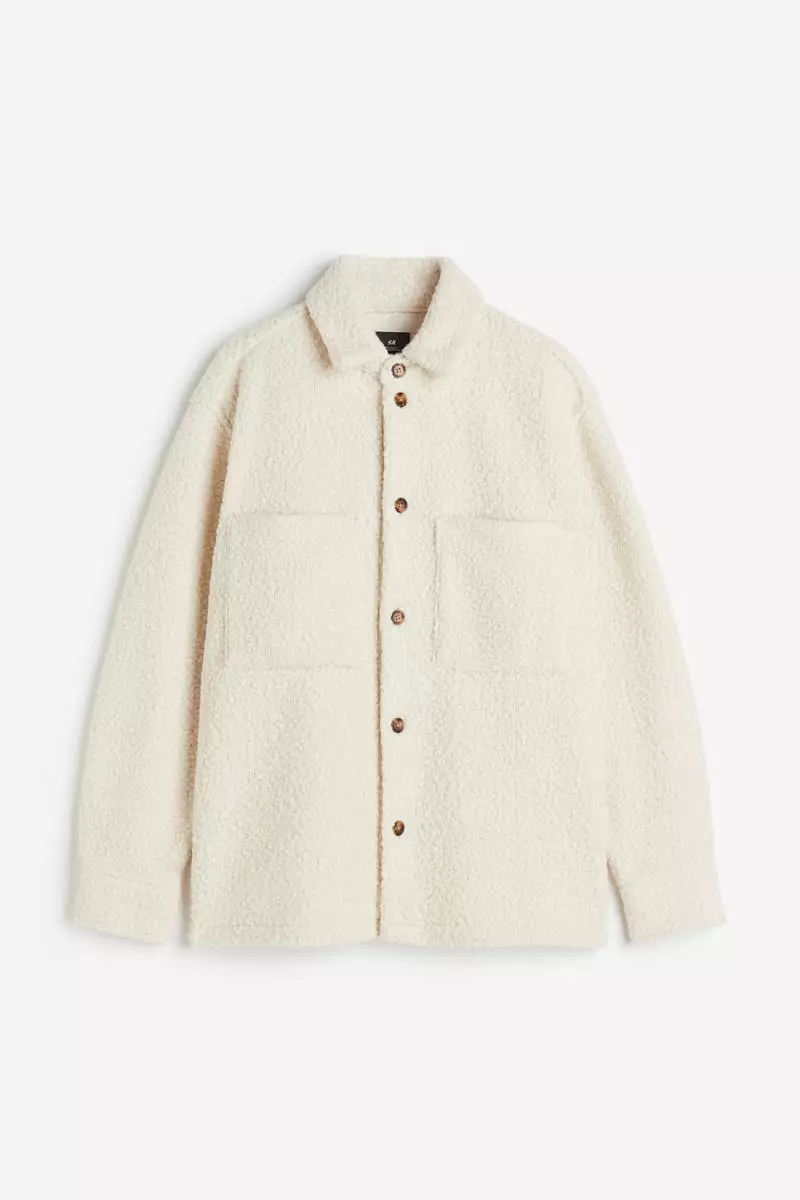 59% OFF Loose Fit Bouclé overshirt