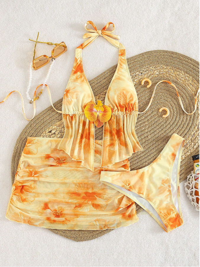 10% OFF 2026 Women's Random Print Spaghetti Strap Sexy Bikini Swimwear Set, Summer Outfit, Elegant, Valentine's Day, Beach, Vacation, Casual, Unique, Summer Set, Summer Holiday Set, Spring, Women's Valentine's Day Set, Carnival, Resort Wear
