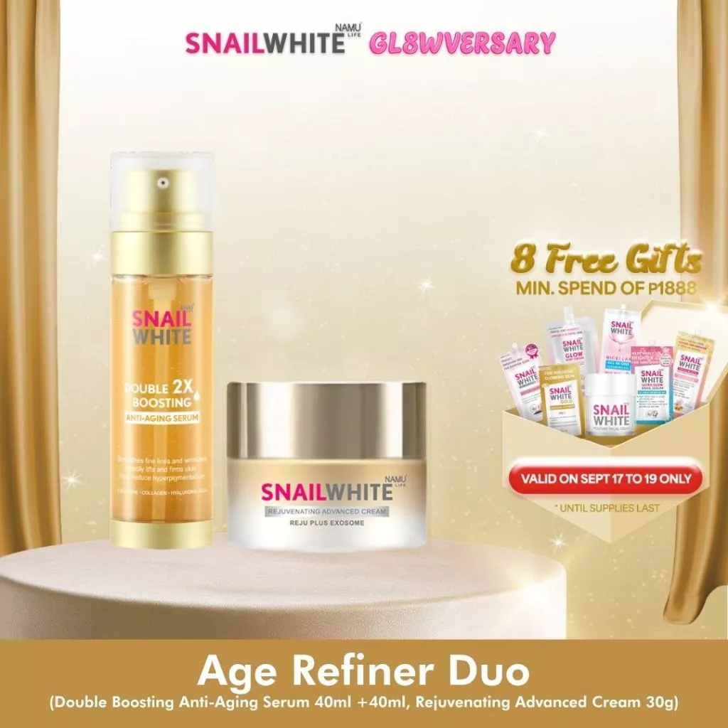 50% OFF SNAILWHITE Age Refiner Duo (Exosome Cream, Double Boosting Anti-Aging Serum)