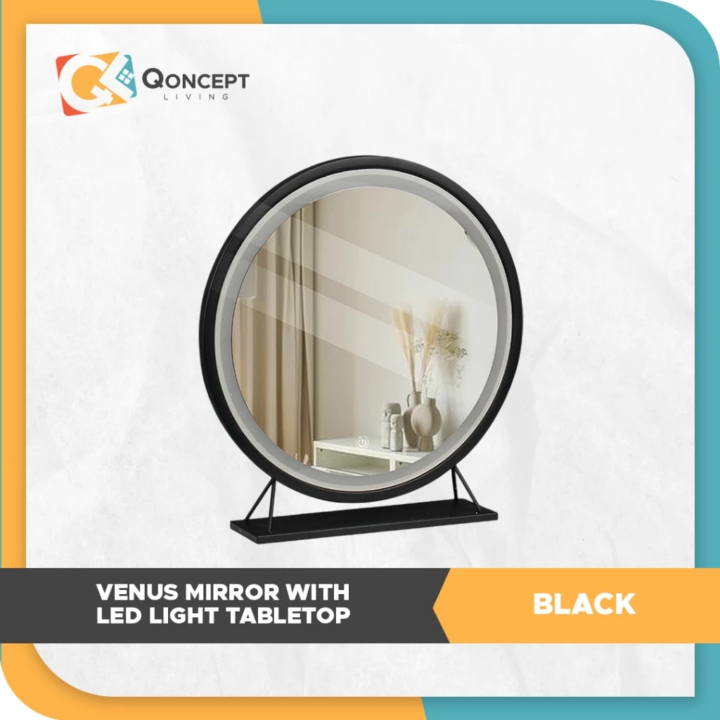 44% OFF Qoncept Living Venus Beauty Mirror with LED 40cm Tabletop Vanity Round Mirror