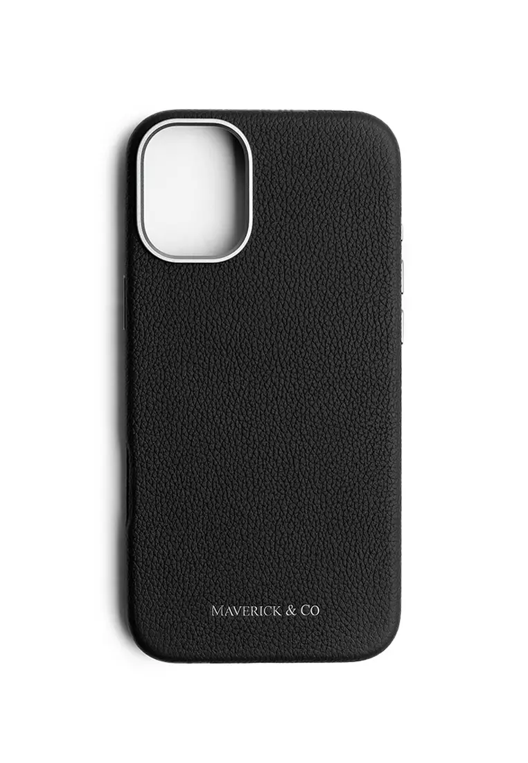 53% OFF Maverick & Co. iPhone 16 Plus Pebbled Leather Phone Case Black