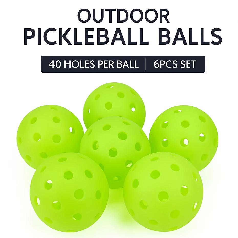 47% OFF 6pcs set Outdoor Pickleball Balls High Bounce & Visibility 40 Holes Pickleball balls for Outdoorplay