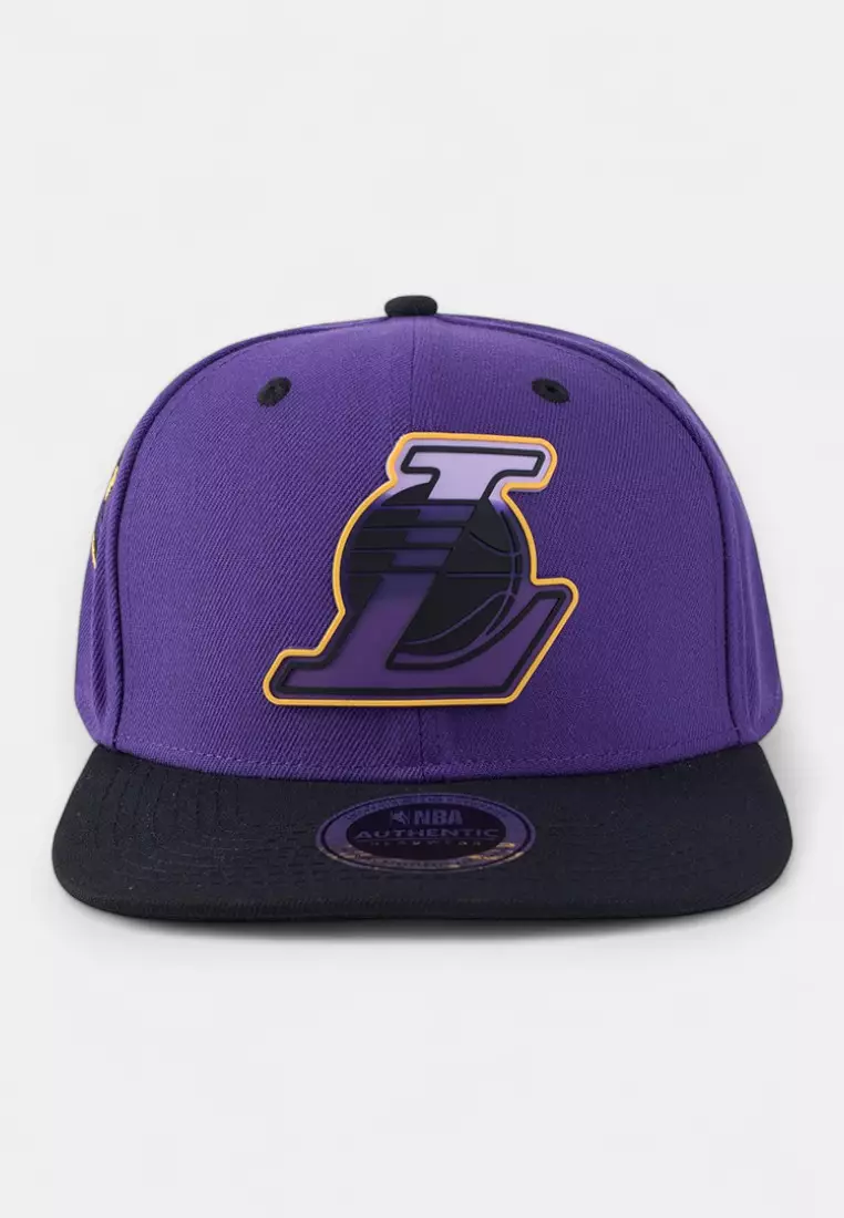 53% OFF NBA Los Angeles Lakers Fitted Cap for Men Flex Fit Flat Brim Real Hoops Collection
