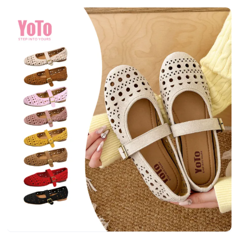 50% OFF YOTO Mary Janes Loafers For Women Suede Ballet Flat Breathable French-Inspired Softy Casual Doll Shoes