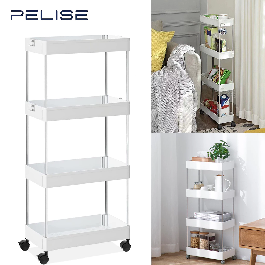74% OFF Pelise 4 layer Bath Rack Bathroom Shelves Rolling Trolley Kitchen Organizer Room Organizer Storage
