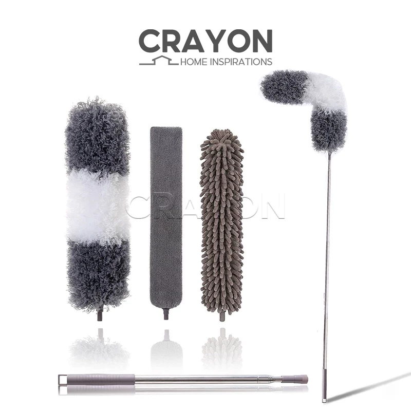 68% OFF Microfiber Duster Kit For High Ceiling Cleaning With Extension Pole House Tool