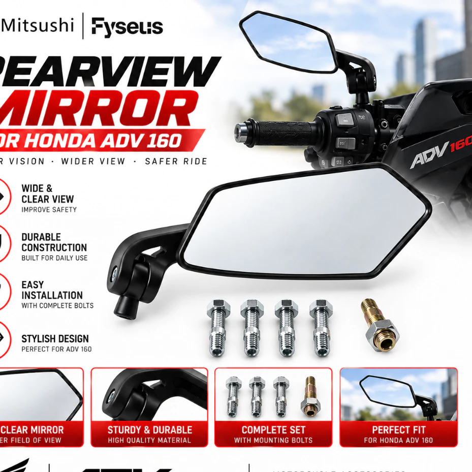 67% OFF Fyseus by Mitsushi Motorcycle Side Mirror Wide Clear View Side Rearview Mirror with Mounting Bolts