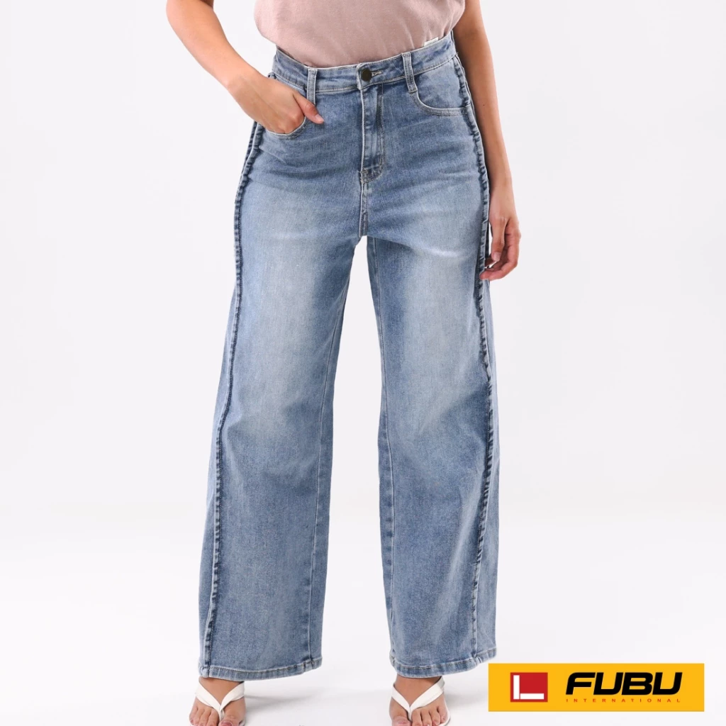 59% OFF Fubu Girls Denim Wide Leg Long Pants High Waist QSB38-0027 [Pants for women]