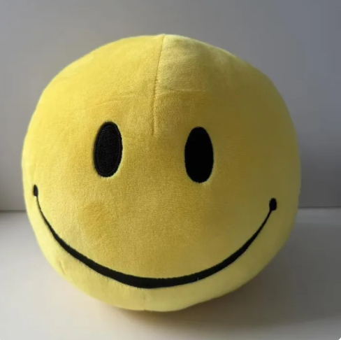 49% OFF Potdemiel | Oversized Yellow Round Smiley Face Plush Pillow Embroidery Happy Face Doll Soft Stuffed Toy Fluffy Throw Cushion Home Decor Gift