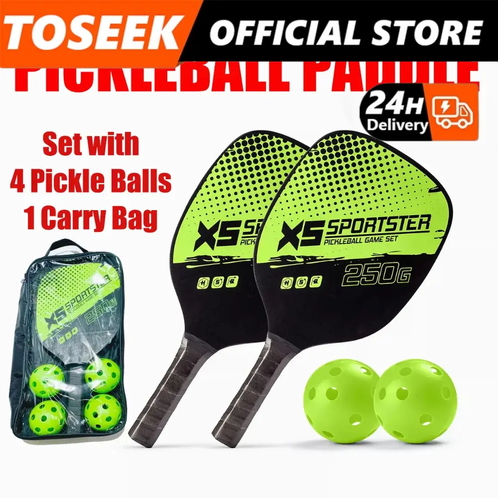 73% OFF 2pcs/set Pickleball Rackets Set Pickleball Paddle Set Wooden Pickleball Rackets 4pcs Pickleball Balls Green Pickleball Paddle Set with Bag Beginner Pickle Ball Equipment