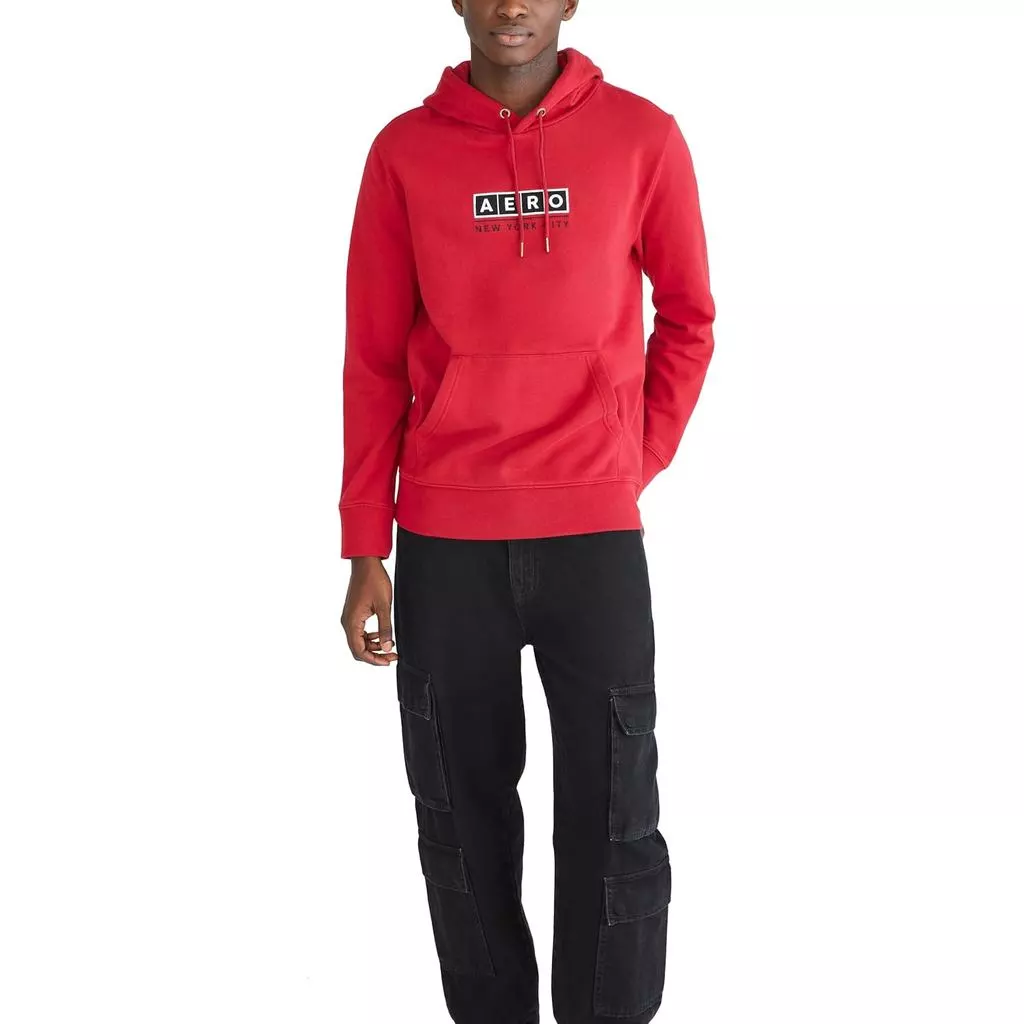 AEROPOSTALE Theme Minimalist Hoodie Men's Cotton Pullover Design Street Style Box Design Top