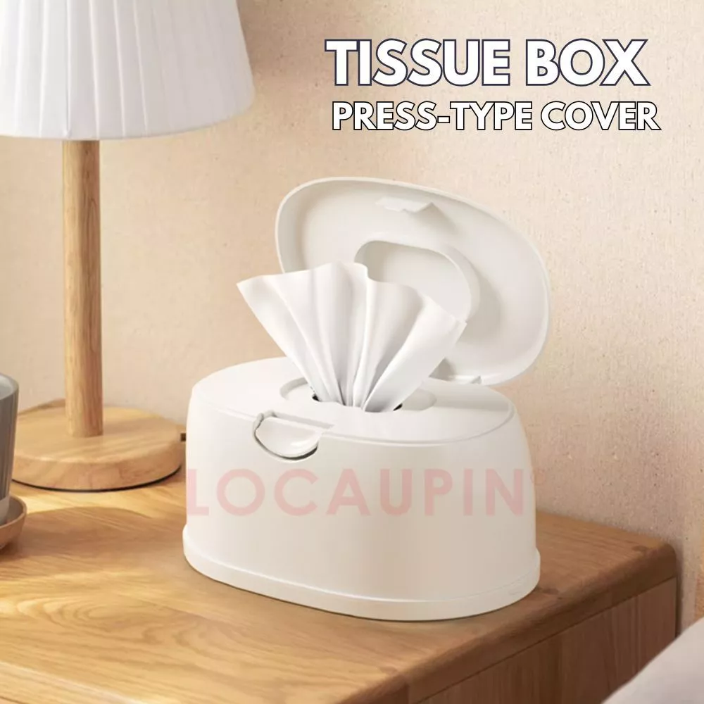 50% OFF LOCAUPIN Press-Type Tissue Box with Cover Minimalist Desktop Facial Napkin Storage Holder