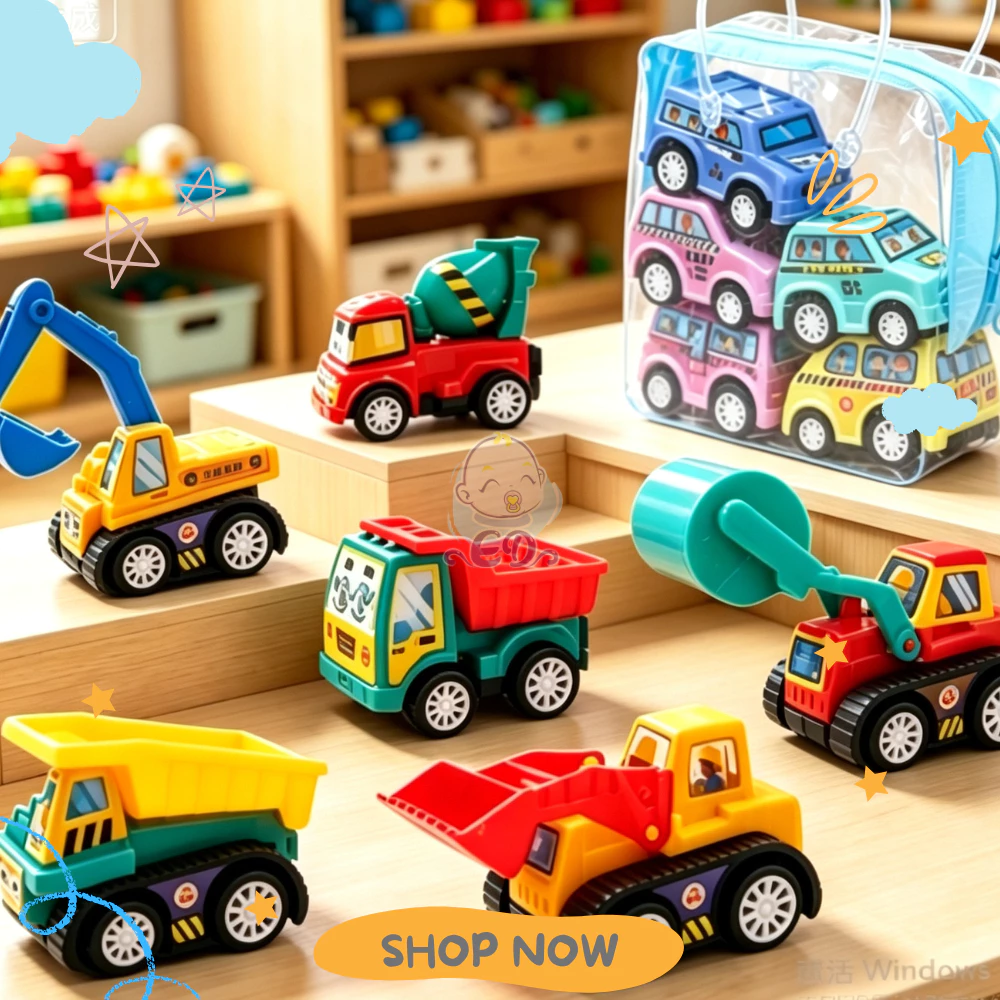 51% OFF Ed.Shop 1 Bag 6pcs Mini Vehicle Car Toy Baby Boy Pull Back Car Inertial Engineering Cars Set