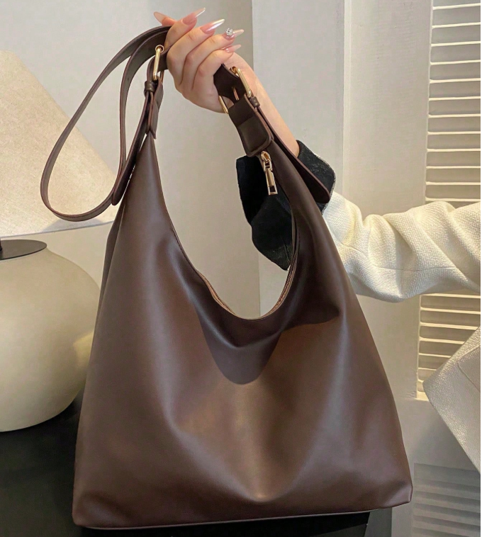 4% OFF Vintage Large Capacity Soft PU Material Solid Color Women's Shoulder Bag, Multifunctional Crossbody Bag, Handheld Women's Shoulder Bag, Large Capacity Crossbody Handbag, Casual Work Bag (Color And Image May Slightly Differ), Vintage Bag