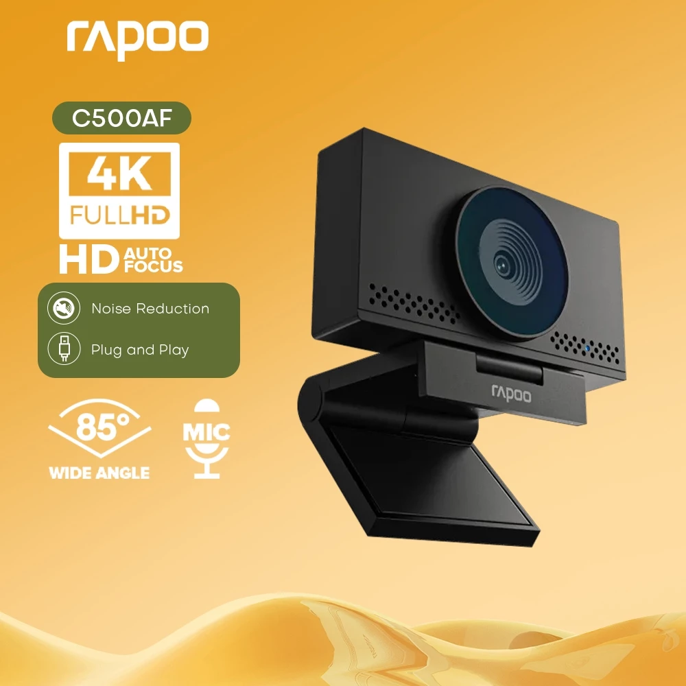 66% OFF Rapoo C500AF Camera 4K Auto Focus Live Broadcast Web Cam with Microphone for Laptop PC